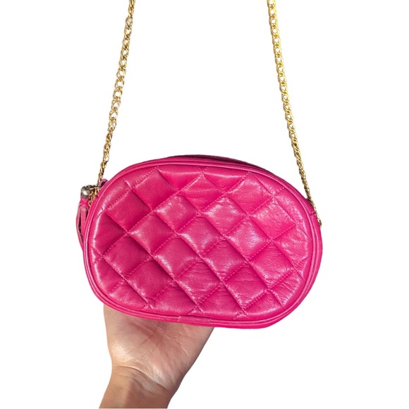 Handbags - Quilted faux leather cross body small bag in pink fuscia